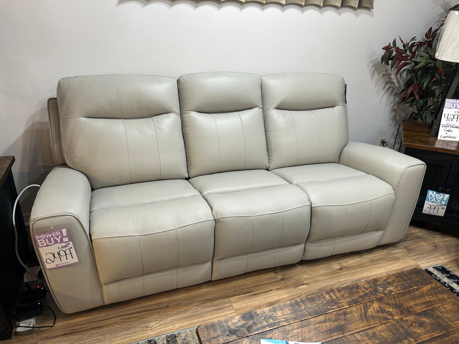 100% Leather Dual Power Sofa