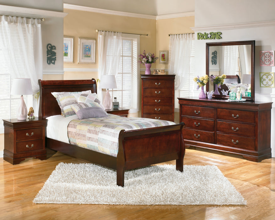 Alisdair  Sleigh Bed With Mirrored Dresser