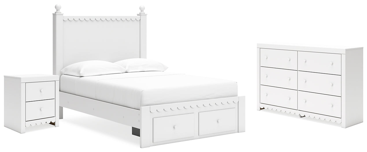 Mollviney Full Panel Storage Bed with Dresser and Nightstand