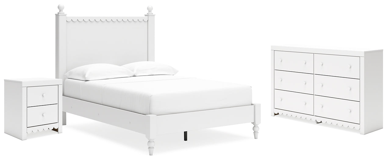 Mollviney Full Panel Bed with Dresser and Nightstand