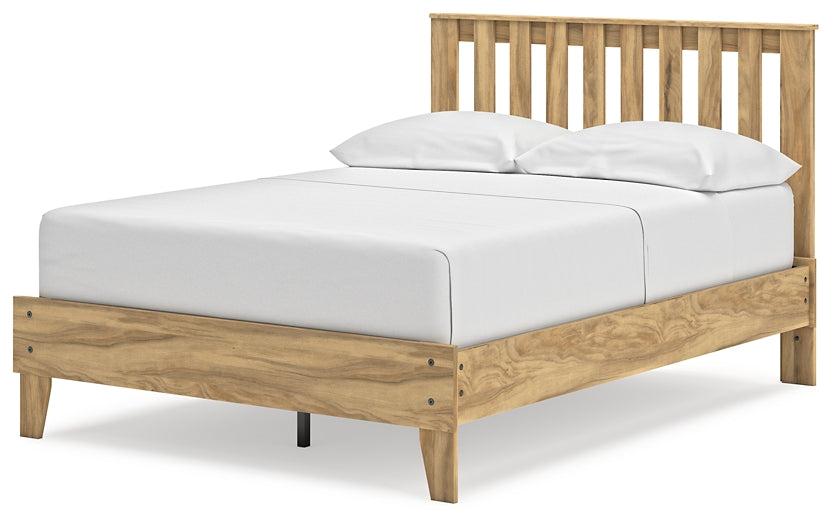 Bermacy Full Platform Panel Bed with Dresser and 2 Nightstands