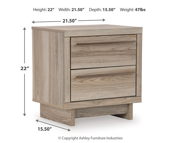 Hasbrick Queen Panel Headboard with Mirrored Dresser, Chest and 2 Nightstands