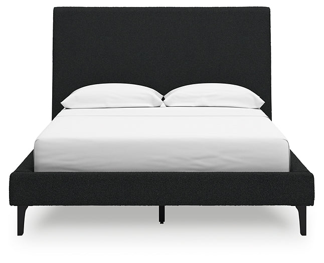 Cadmori Full Upholstered Bed with Mirrored Dresser