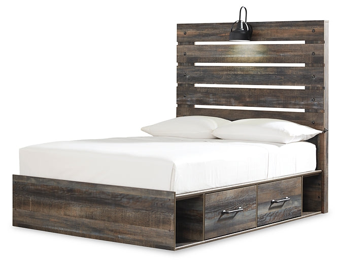 Drystan Full Panel Bed with 4 Storage Drawers with Mirrored Dresser and Chest (8027121320253)