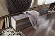 Drystan King Panel Bed with 2 Storage Drawers with Mirrored Dresser, Chest and Nightstand (8027154678077)