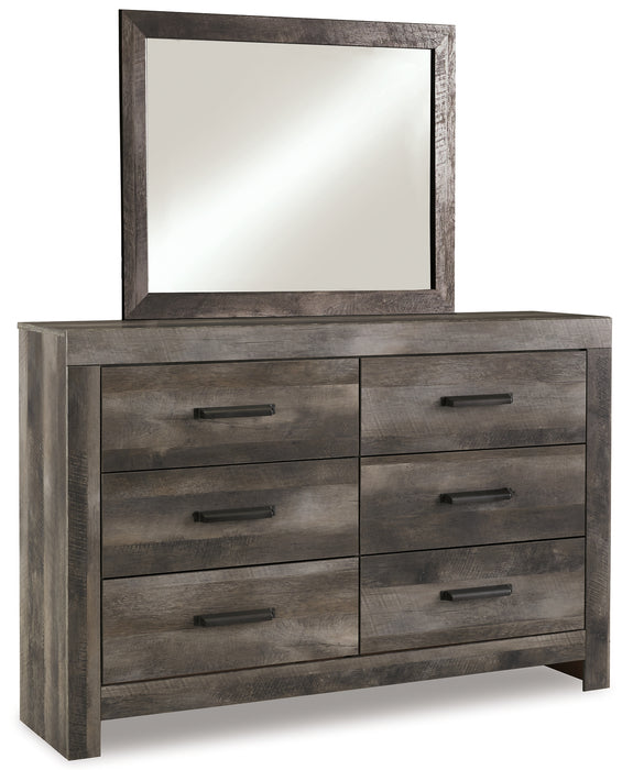 Wynnlow King Panel Bed with Mirrored Dresser (8027017150781)