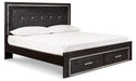 Kaydell King Panel Bed with Storage with Mirrored Dresser, Chest and 2 Nightstands (8027106836797)