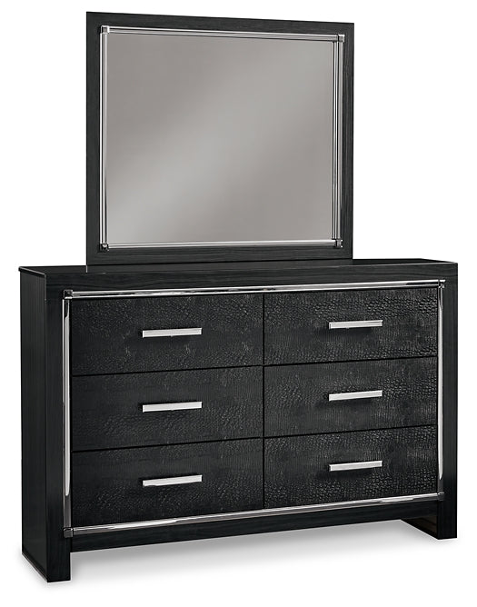 Kaydell King Panel Bed with Storage with Mirrored Dresser (8027123286333)