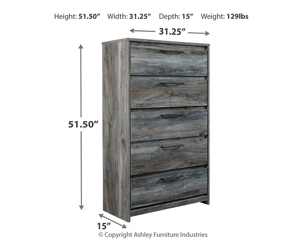 Baystorm King Panel Bed with 2 Storage Drawers and Chest