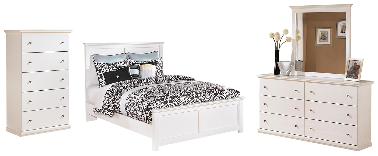 Bostwick Shoals Queen Panel Bed with Mirrored Dresser and 2 Nightstands