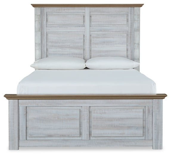 Haven Bay Queen Panel Bed with Mirrored Dresser, Chest and 2 Nightstands