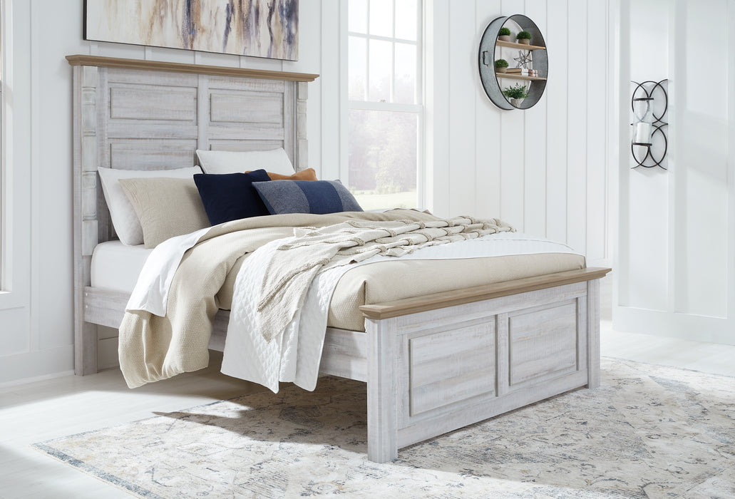 Haven Bay Queen Panel Bed with Mirrored Dresser, Chest and Nightstand