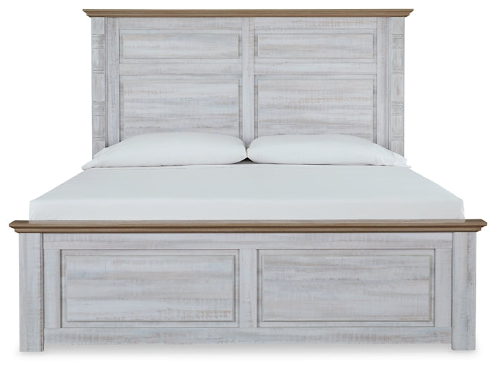 Haven Bay King Panel Bed with Mirrored Dresser, Chest and Nightstand