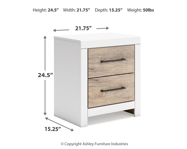 Charbitt Twin Panel Bed with Mirrored Dresser and Nightstand